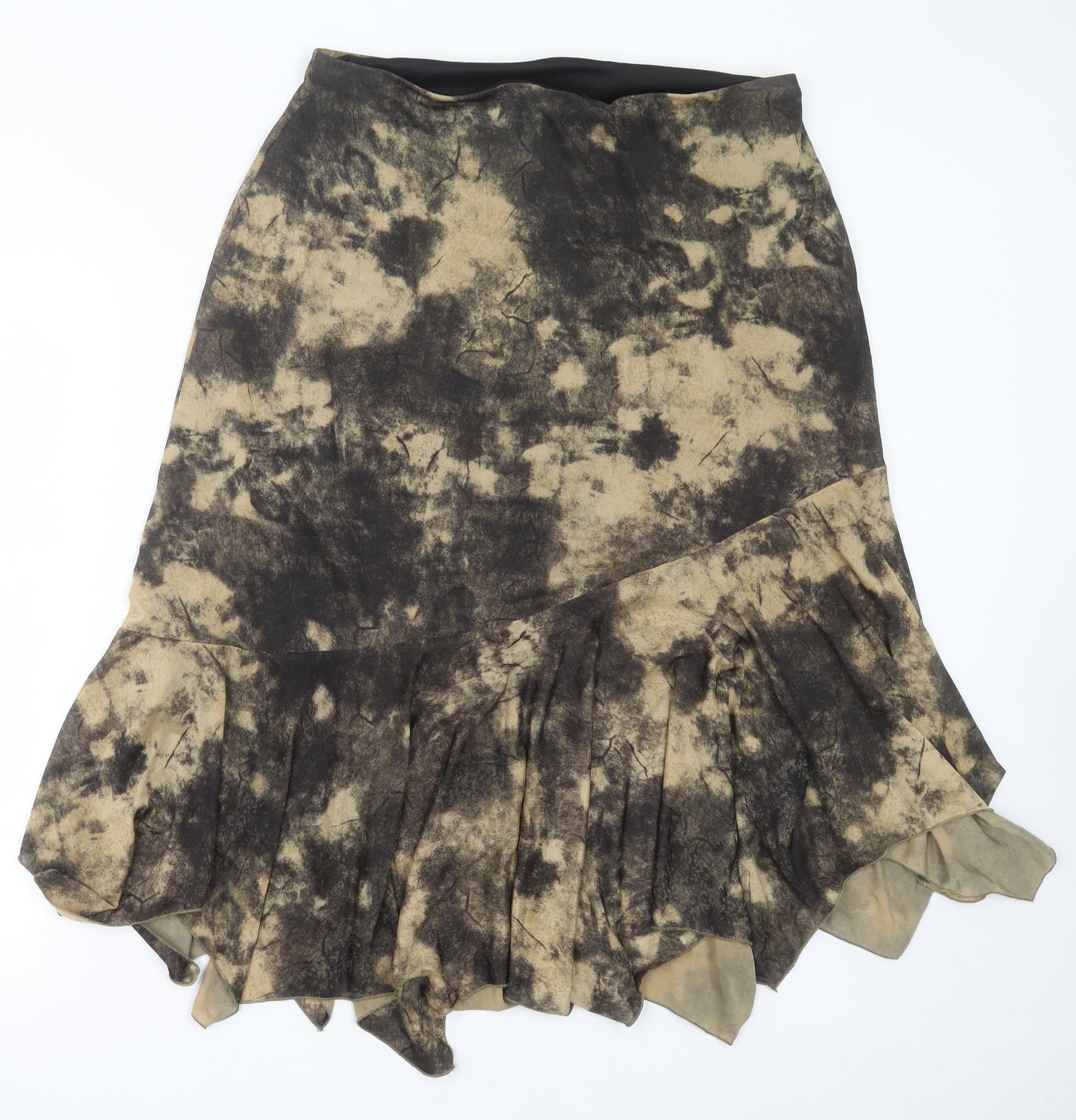 Preworn Womens Brown Geometric Polyester A-Line Skirt Size XL