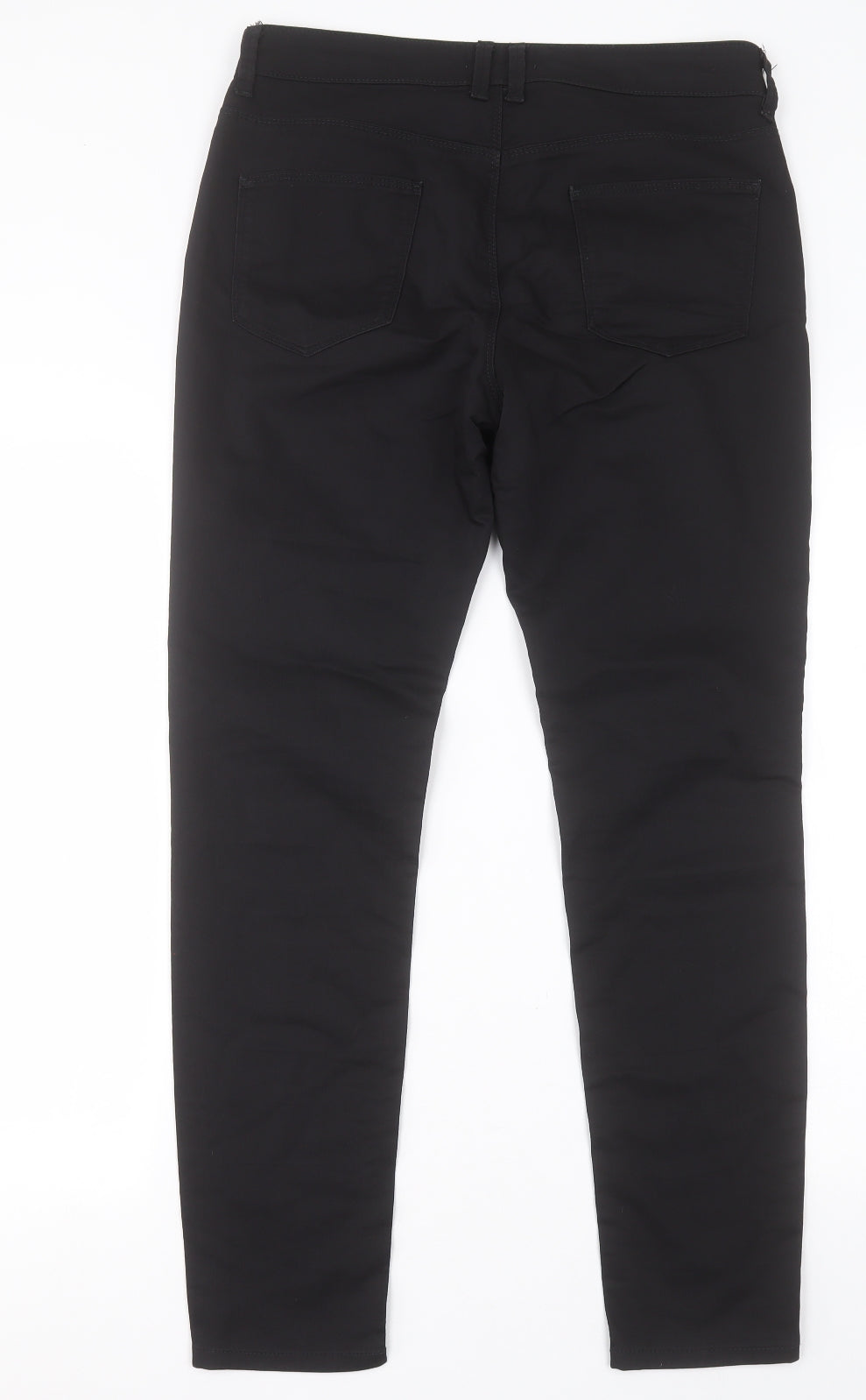 Marks and Spencer Womens Black  Cotton Jegging Trousers Size 12 L29 in Regular Button