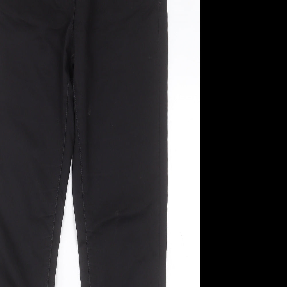 Marks and Spencer Womens Black  Cotton Jegging Trousers Size 12 L29 in Regular Button