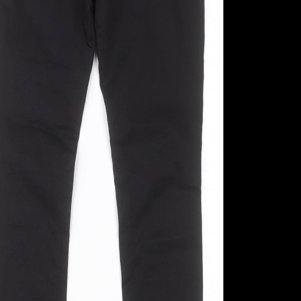 Marks and Spencer Womens Black  Cotton Jegging Trousers Size 12 L29 in Regular Button