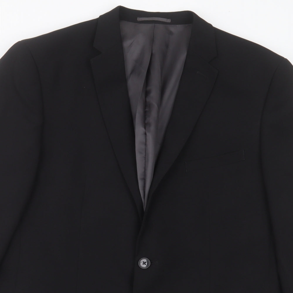 Taylor & Wright Mens Black  Polyester Jacket Suit Jacket Size 42