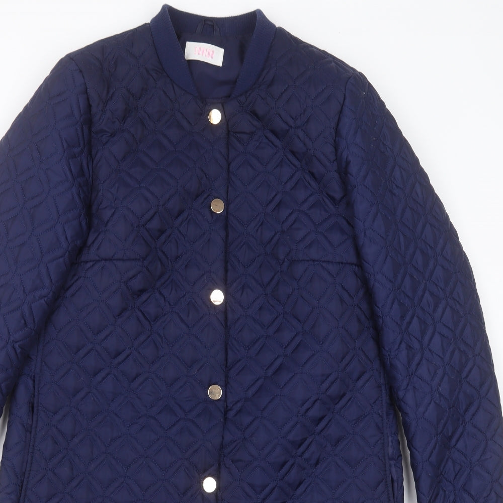 savida Womens Blue   Quilted Jacket Size S  Button