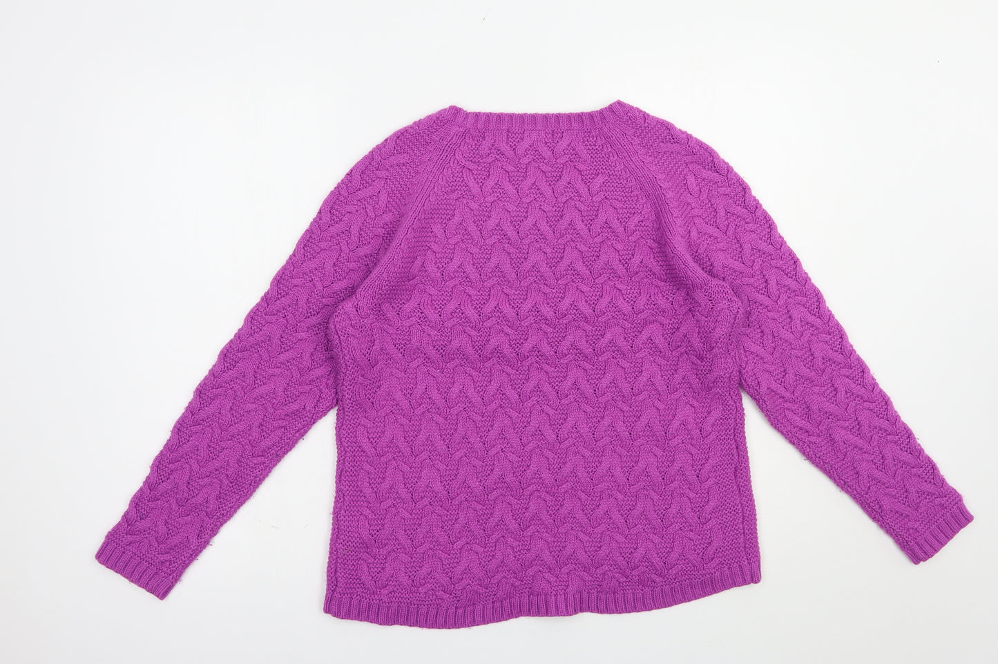 Marks and Spencer Womens Purple Crew Neck  Acrylic Pullover Jumper Size 10