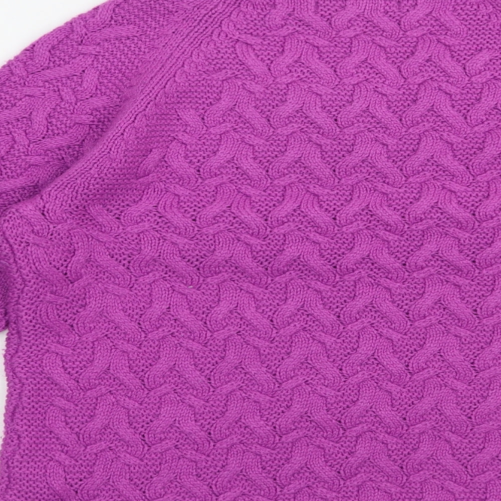 Marks and Spencer Womens Purple Crew Neck  Acrylic Pullover Jumper Size 10