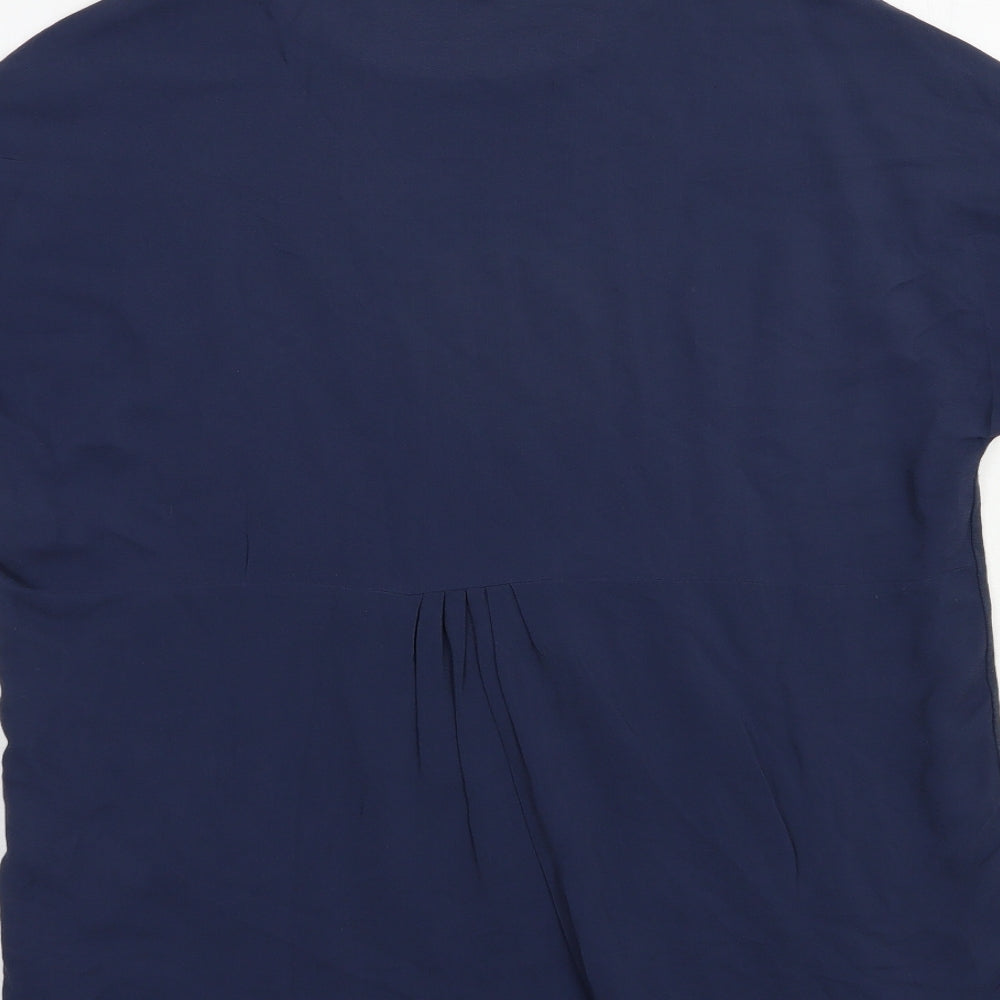 Esprit Womens Blue  Cotton Basic T-Shirt Size M Crew Neck