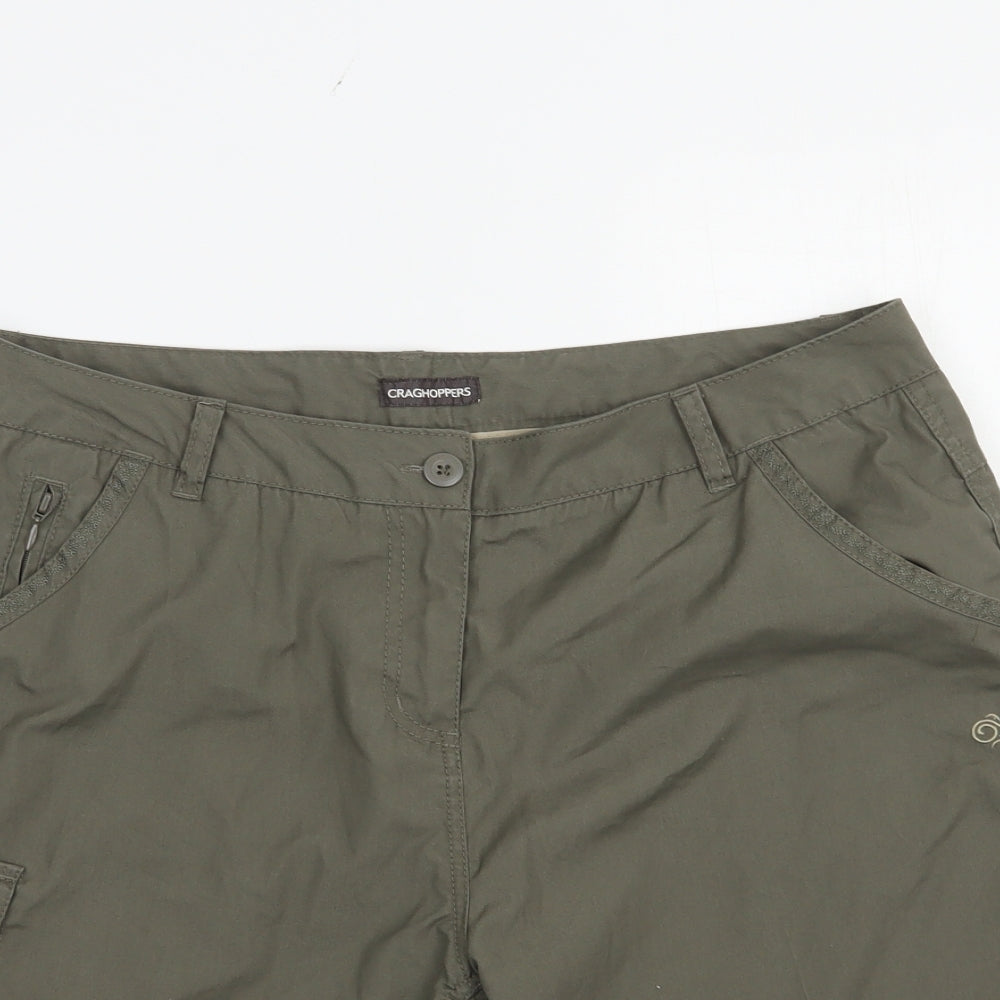 Craghoppers Womens Green  Polyester Cargo Shorts Size 14 L12 in Regular Button