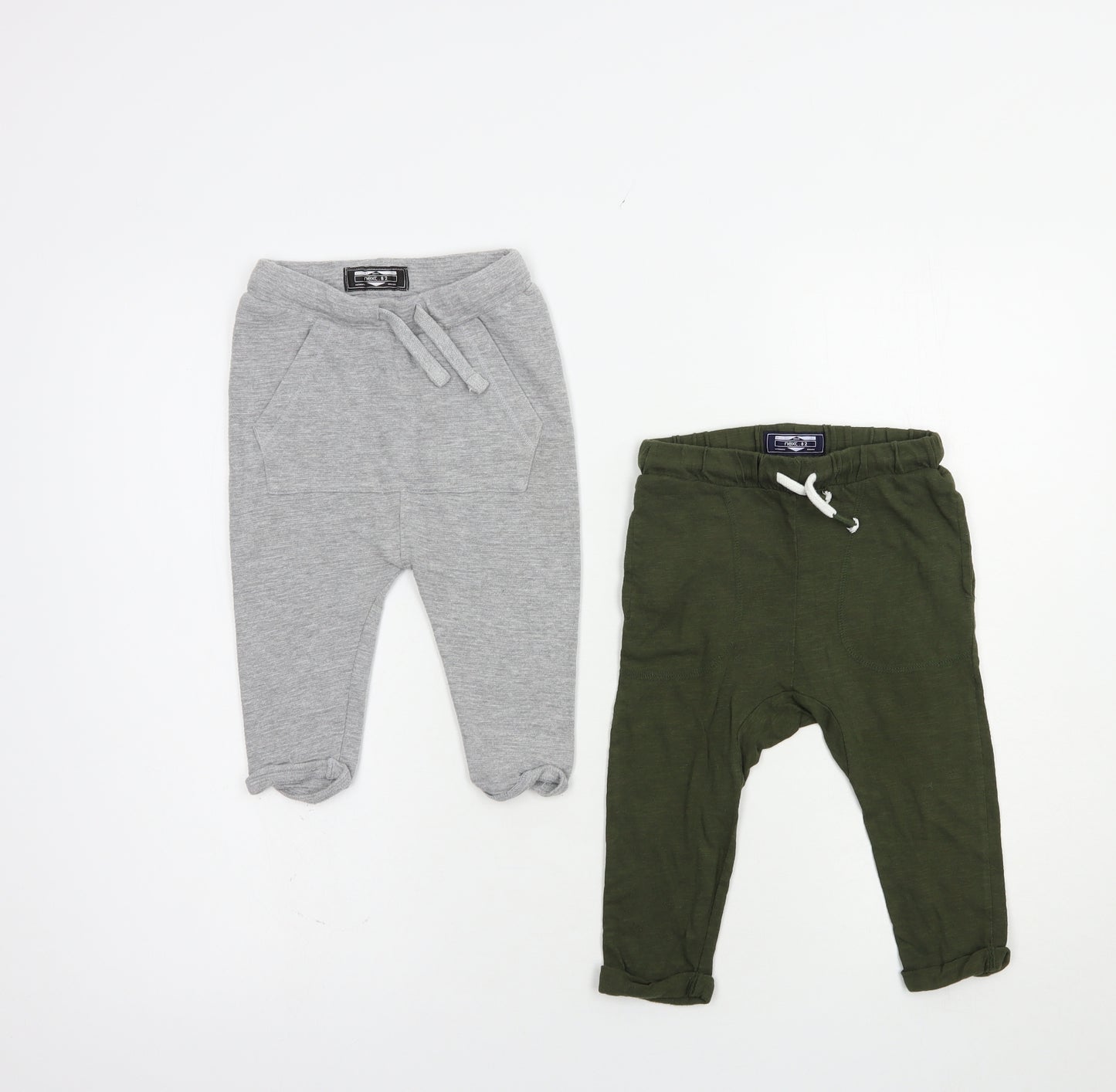 NEXT Baby Grey  Cotton Trousers Set Outfit/Set Size 12-18 Months  Drawstring