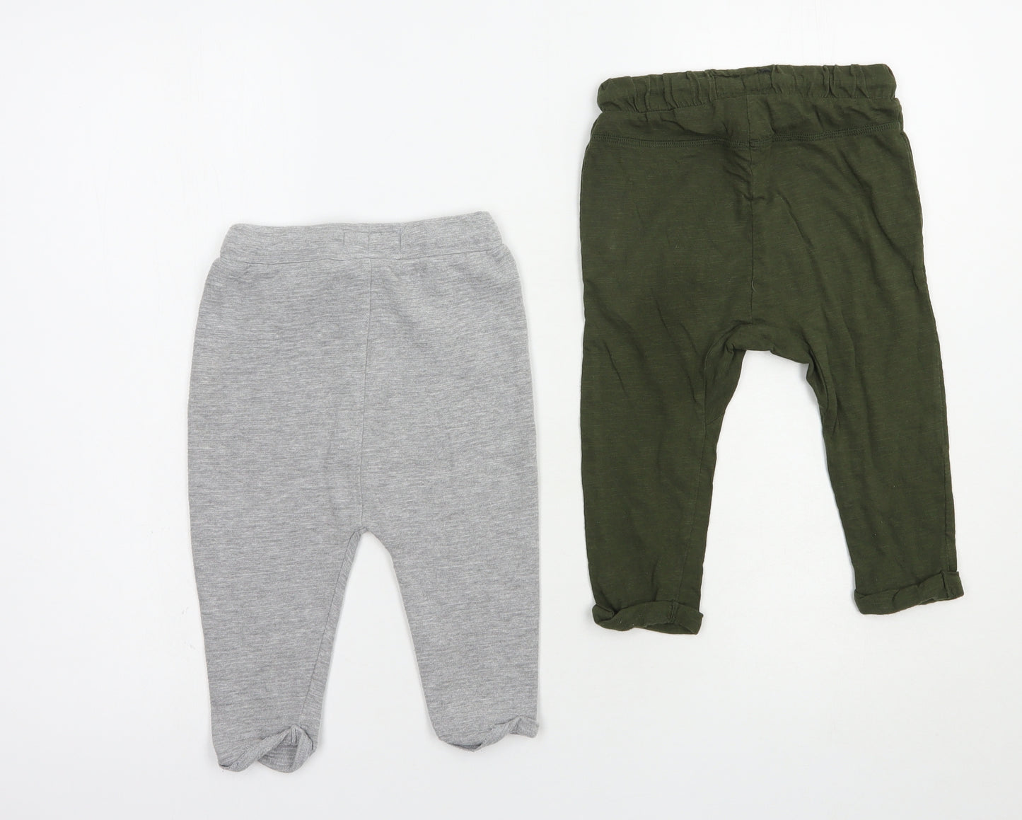 NEXT Baby Grey  Cotton Trousers Set Outfit/Set Size 12-18 Months  Drawstring