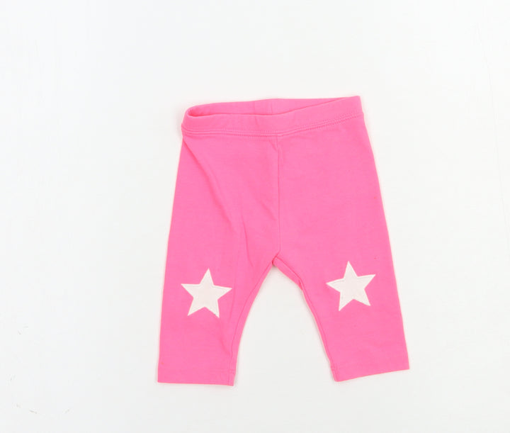 Gap Baby Pink Cotton Jogger Leggings Size 6-9 Months - Stars