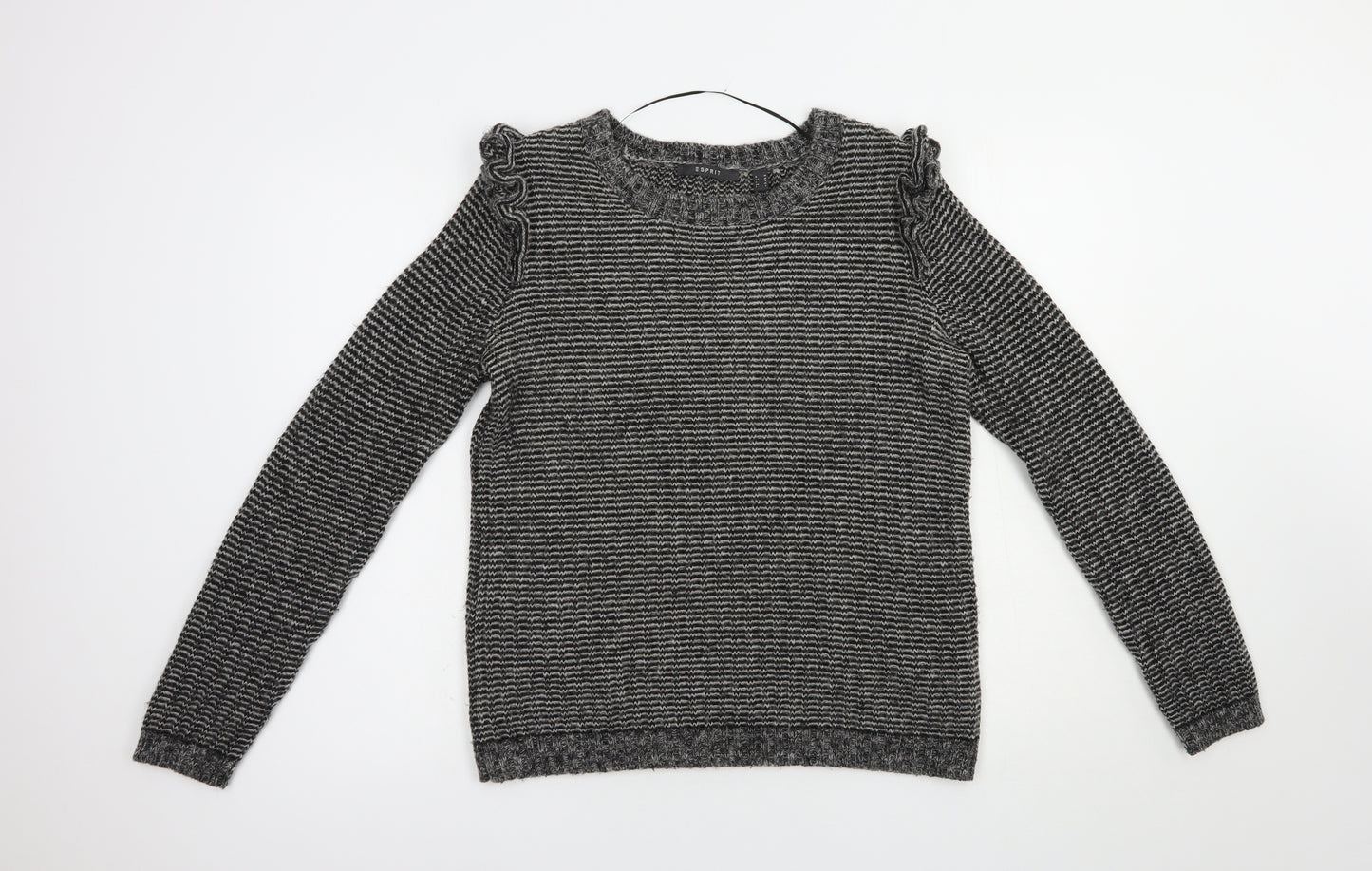 Esprit Womens Grey Crew Neck  Acrylic Pullover Jumper Size M