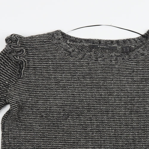 Esprit Womens Grey Crew Neck  Acrylic Pullover Jumper Size M