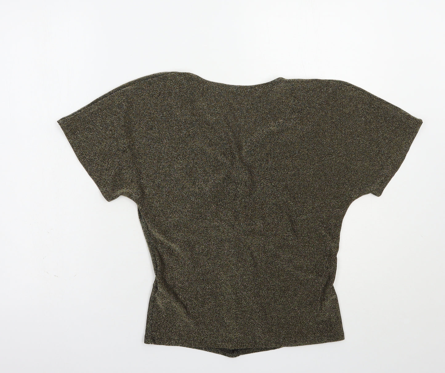Marks and Spencer Womens Gold  Polyamide Basic Blouse Size S V-Neck
