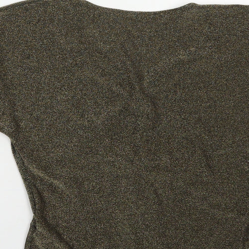 Marks and Spencer Womens Gold  Polyamide Basic Blouse Size S V-Neck