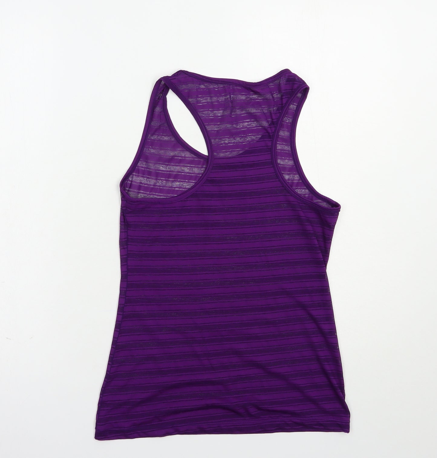 OgiYogi Womens Purple Striped Polyester Pullover Tank Size 8 Scoop Neck Pullover