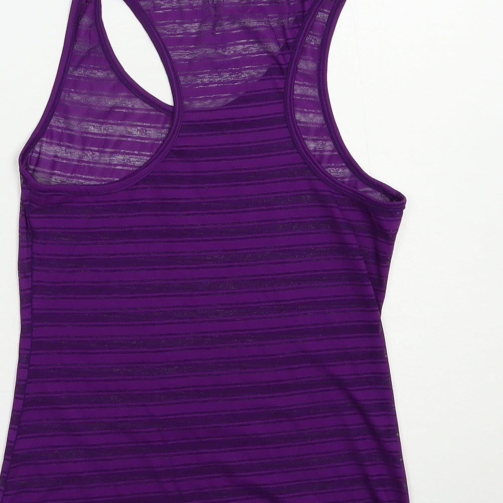 OgiYogi Womens Purple Striped Polyester Pullover Tank Size 8 Scoop Neck Pullover