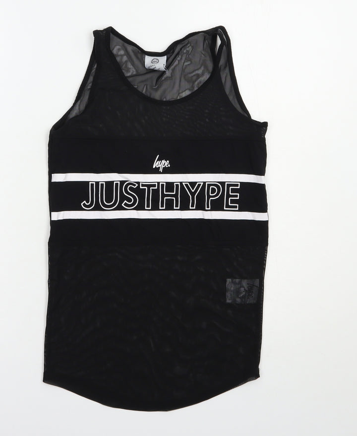 Hype Womens Black  Polyester Pullover Tank Size 8 Scoop Neck Pullover
