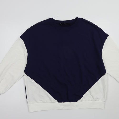 Very Womens Blue Colourblock Cotton Pullover Sweatshirt Size 14  Pullover