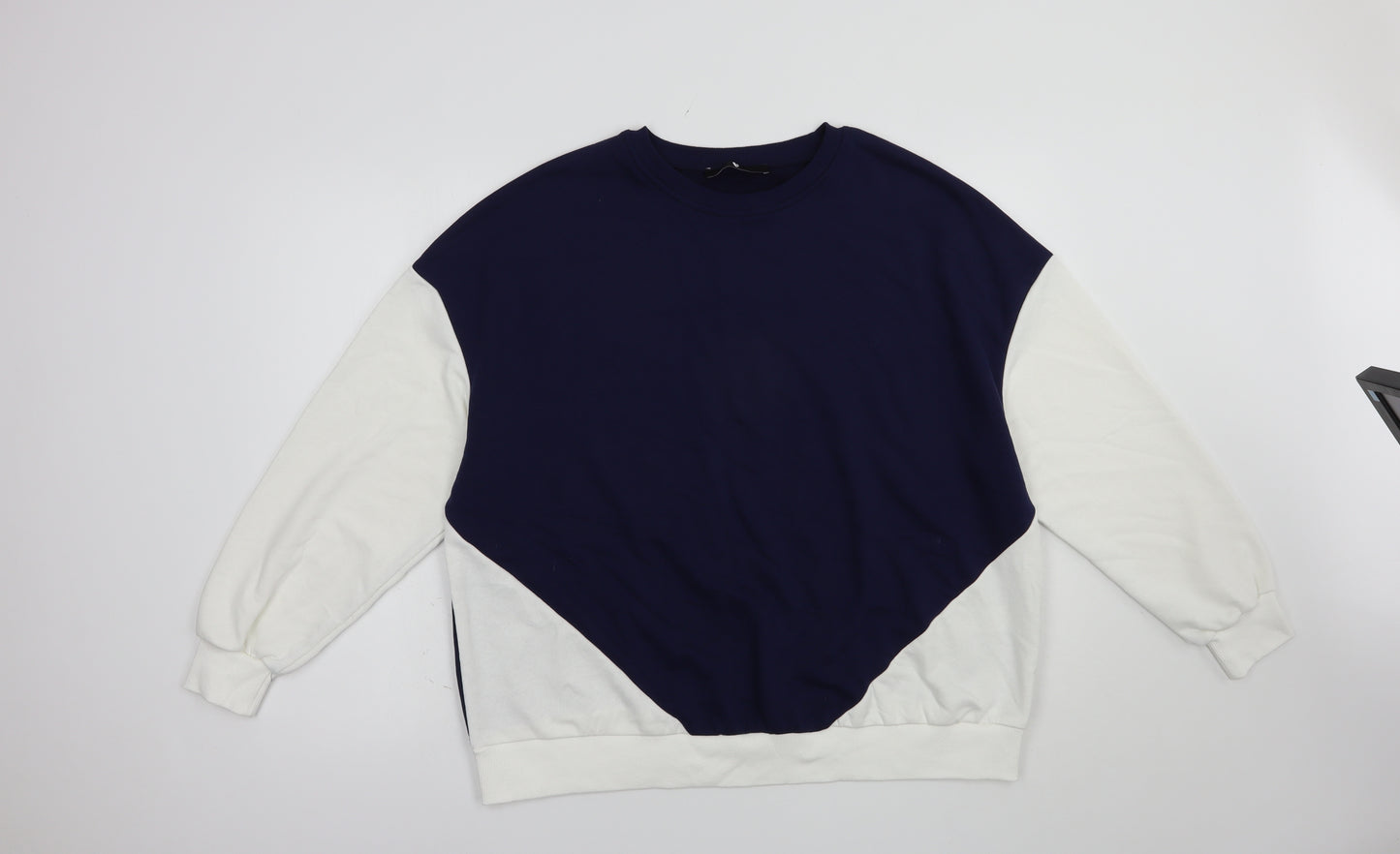 Very Womens Blue Colourblock Cotton Pullover Sweatshirt Size 14  Pullover