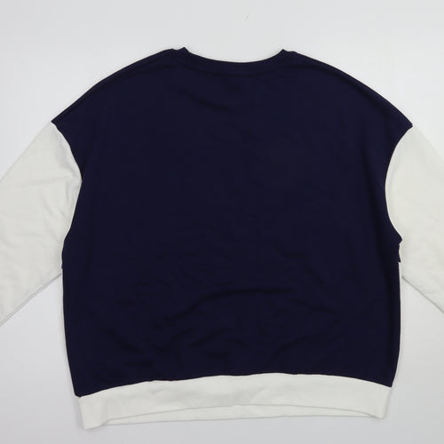 Very Womens Blue Colourblock Cotton Pullover Sweatshirt Size 14  Pullover