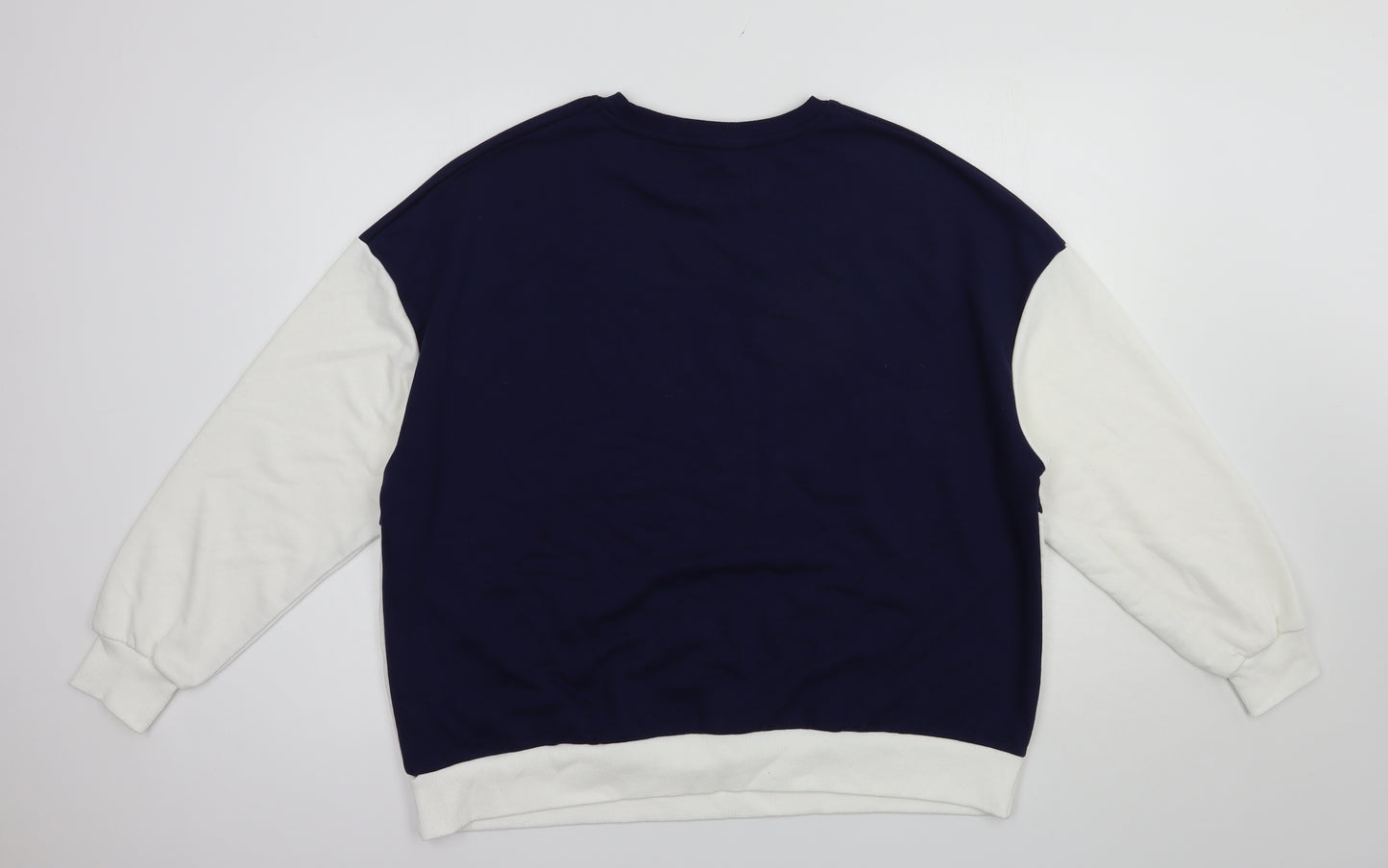 Very Womens Blue Colourblock Cotton Pullover Sweatshirt Size 14  Pullover