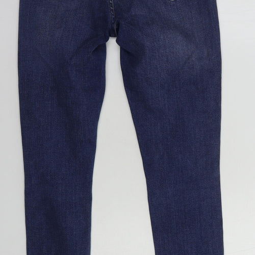 Topshop Womens Blue  Cotton Skinny Jeans Size 28 in L32 in Regular Button