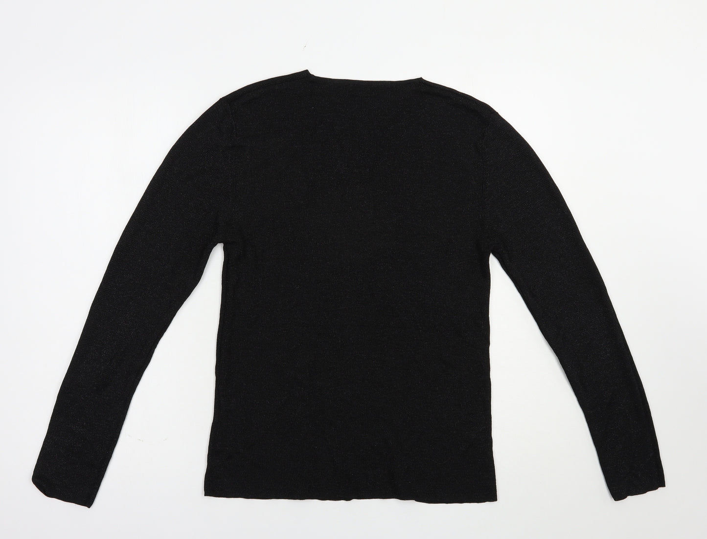 Dunnes Stores Womens Black V-Neck  Viscose Pullover Jumper Size 14
