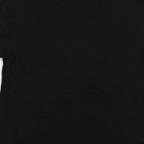 Dunnes Stores Womens Black V-Neck  Viscose Pullover Jumper Size 14