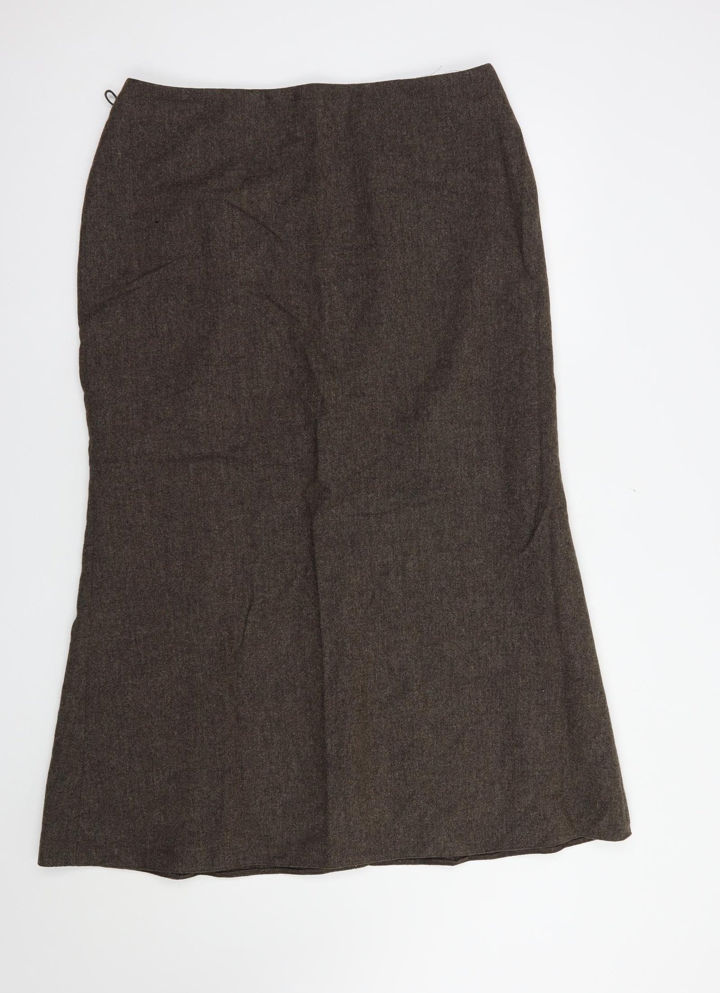 Laura Ashley Womens Brown  Wool A-Line Skirt Size 16   Zip