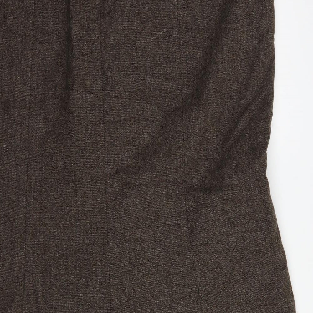 Laura Ashley Womens Brown  Wool A-Line Skirt Size 16   Zip