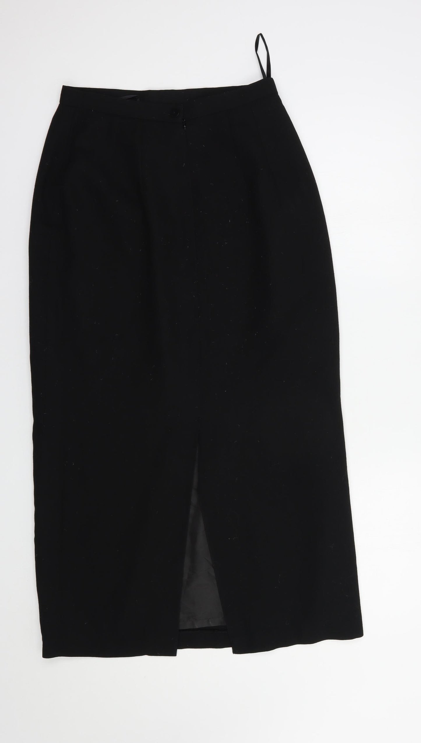 Debenhams Womens Black  Polyester Straight & Pencil Skirt Size 12   Button