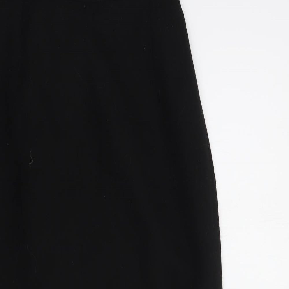 Debenhams Womens Black  Polyester Straight & Pencil Skirt Size 12   Button