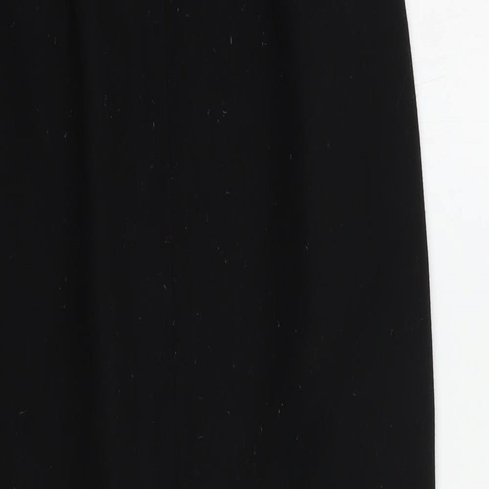 Debenhams Womens Black  Polyester Straight & Pencil Skirt Size 12   Button