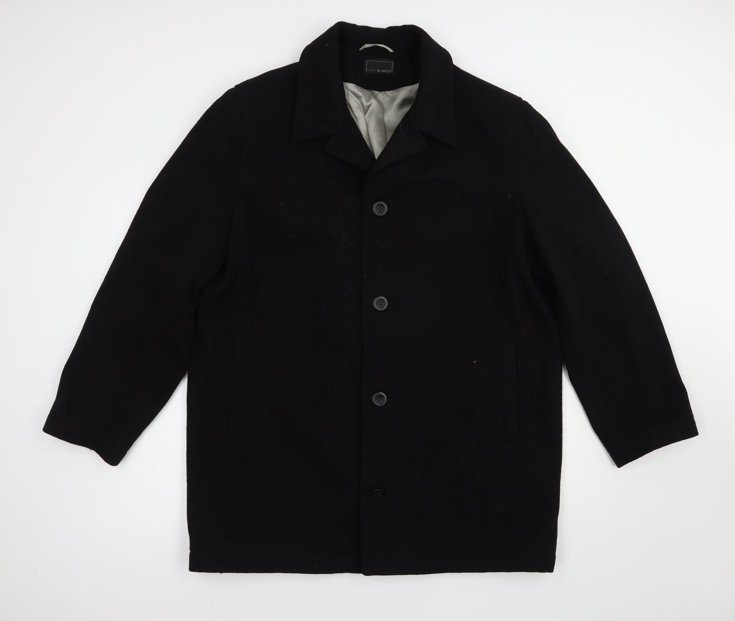 Blakes Mens Black   Pea Coat Coat Size XL  Button