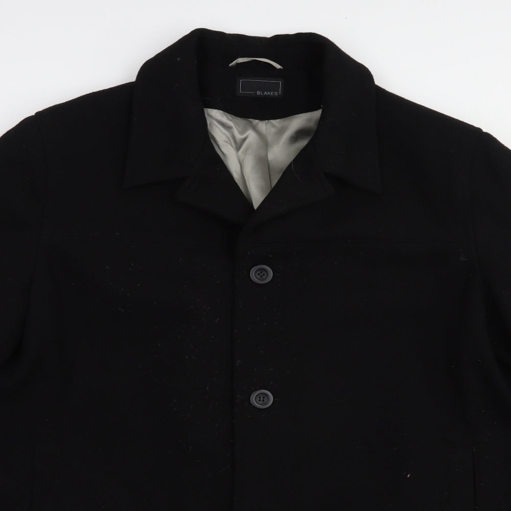 Blakes Mens Black   Pea Coat Coat Size XL  Button
