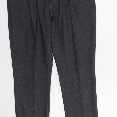 NEXT Mens Grey  Polyester Dress Pants Trousers Size 32 in L31 in Regular Button