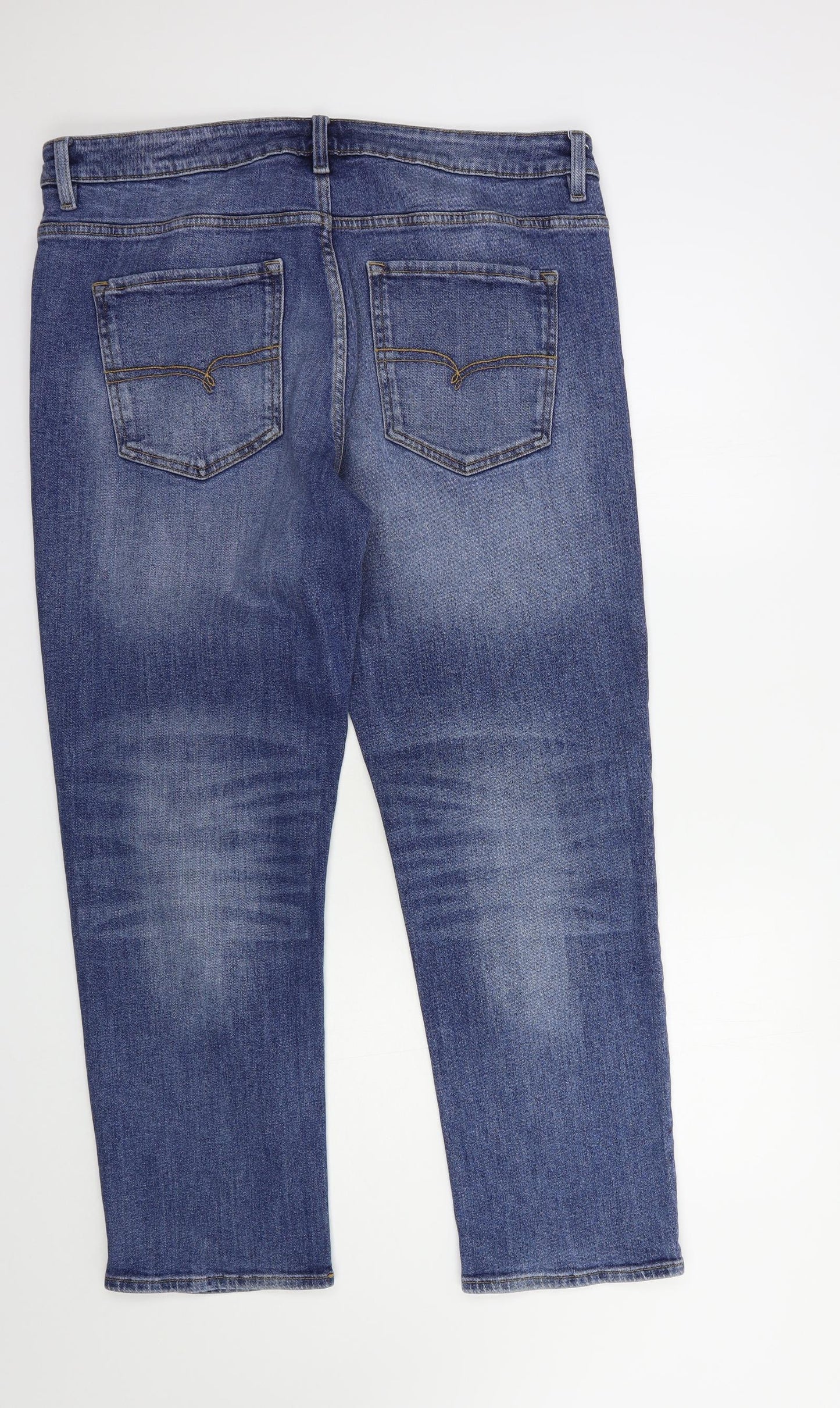 NEXT Mens Blue  Cotton Straight Jeans Size 38 in L29 in Regular Button