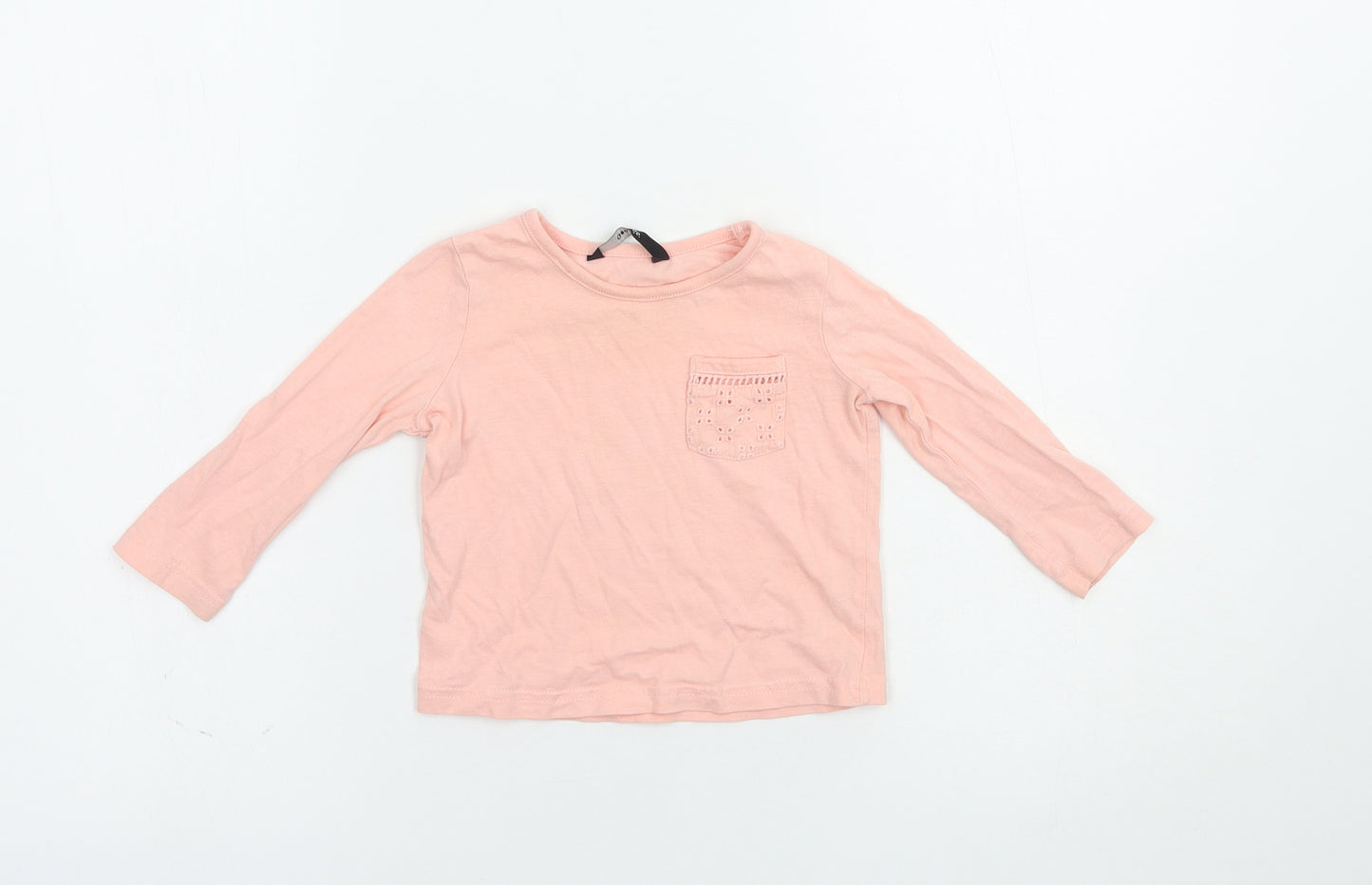 George Baby Pink  Cotton Basic T-Shirt Size 12-18 Months Crew Neck Pullover