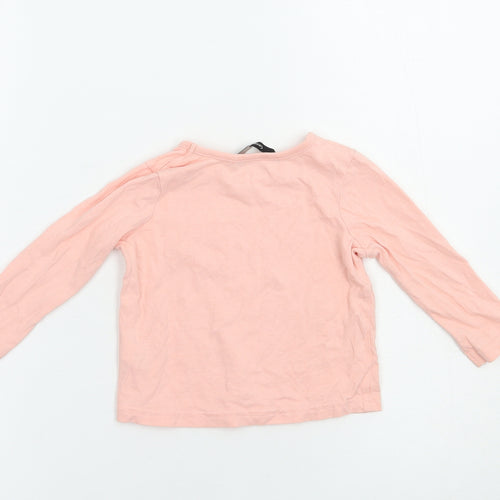 George Baby Pink  Cotton Basic T-Shirt Size 12-18 Months Crew Neck Pullover