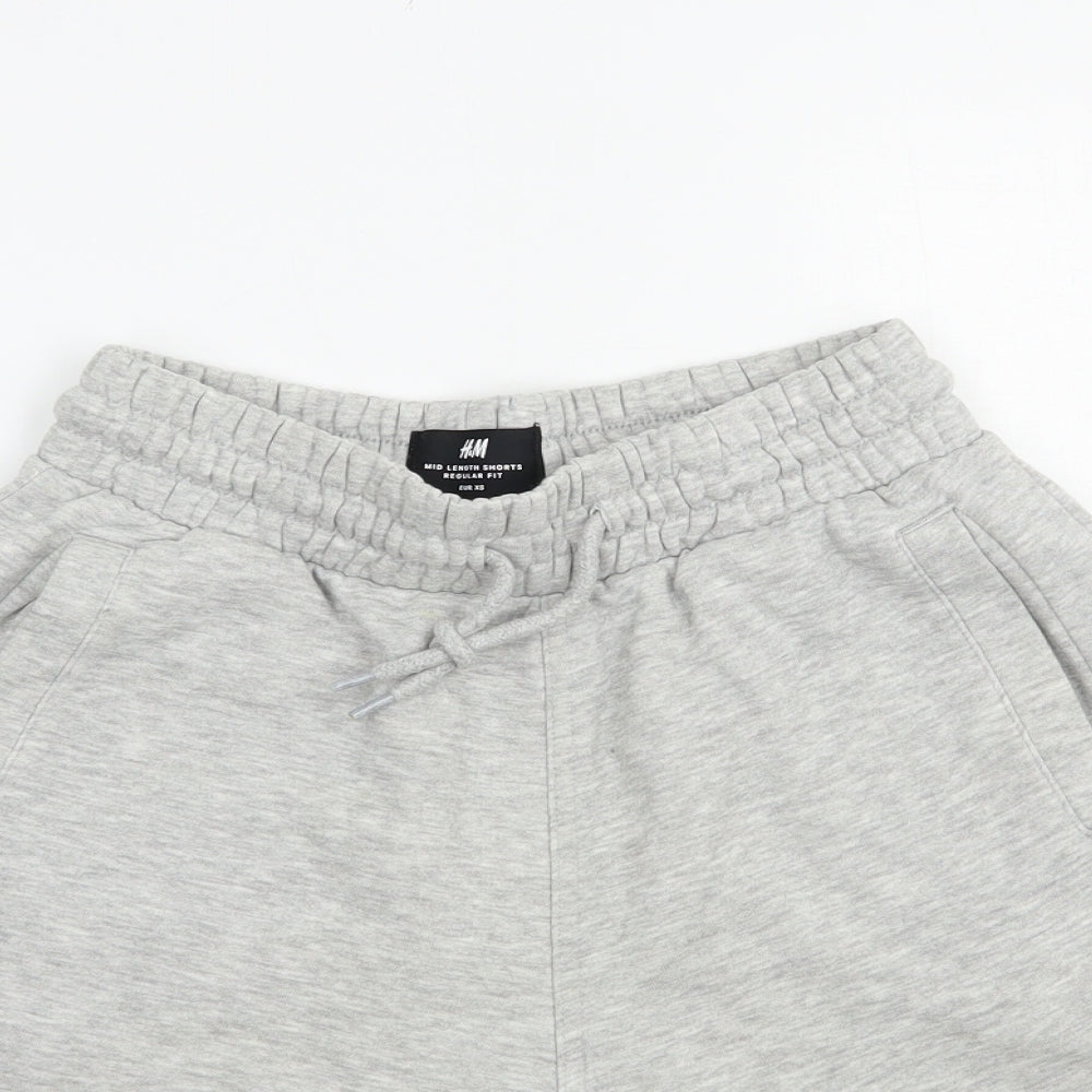H&M Mens Grey  Cotton Sweat Shorts Size XS L7 in Regular Drawstring
