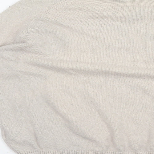 H&M Womens Beige Crew Neck  Polyamide Pullover Jumper Size M