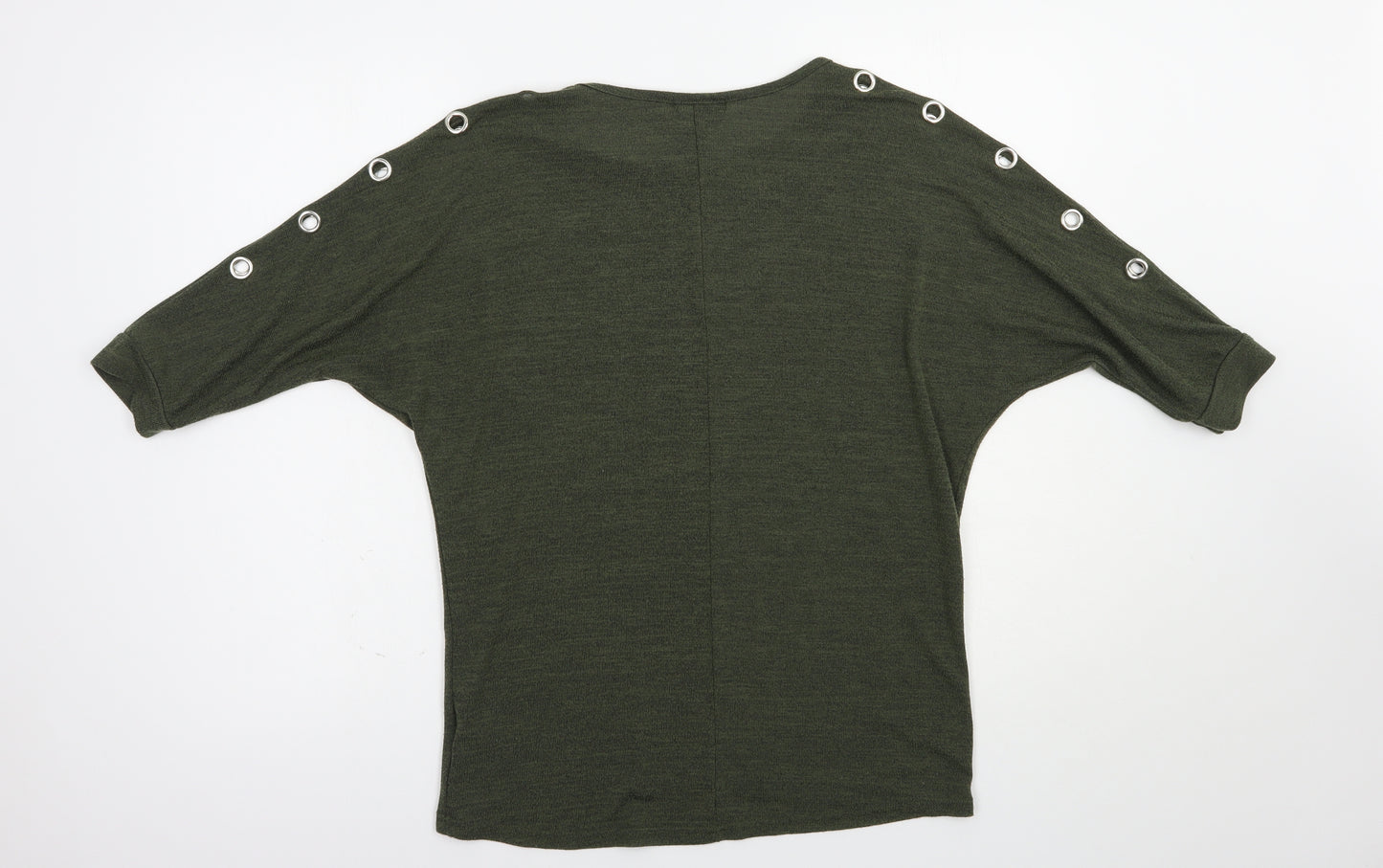 New Look Womens Green Boat Neck  Polyester Pullover Jumper Size S
