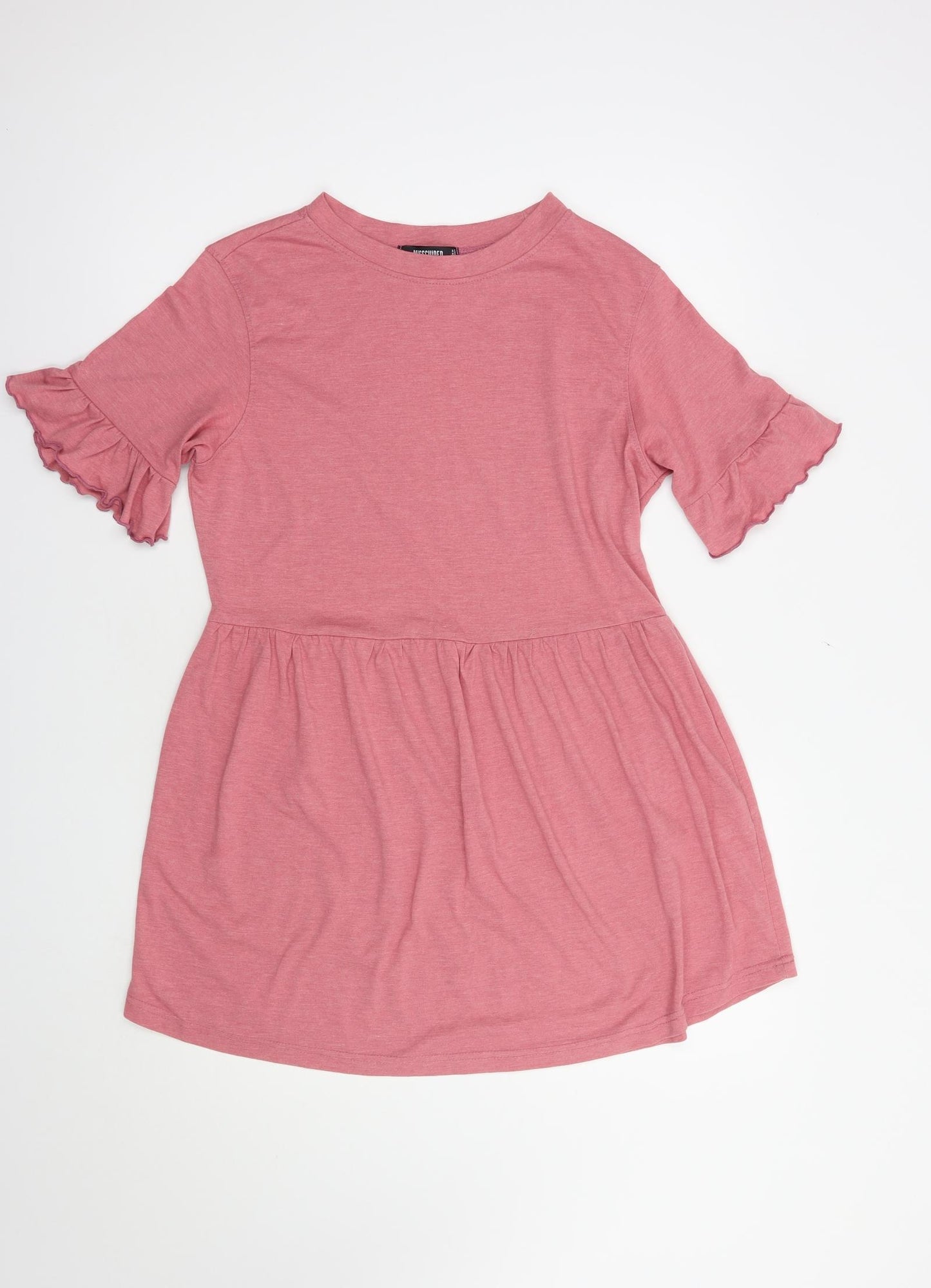 Missguided Womens Pink  Polyester T-Shirt Dress  Size 8  Crew Neck Pullover
