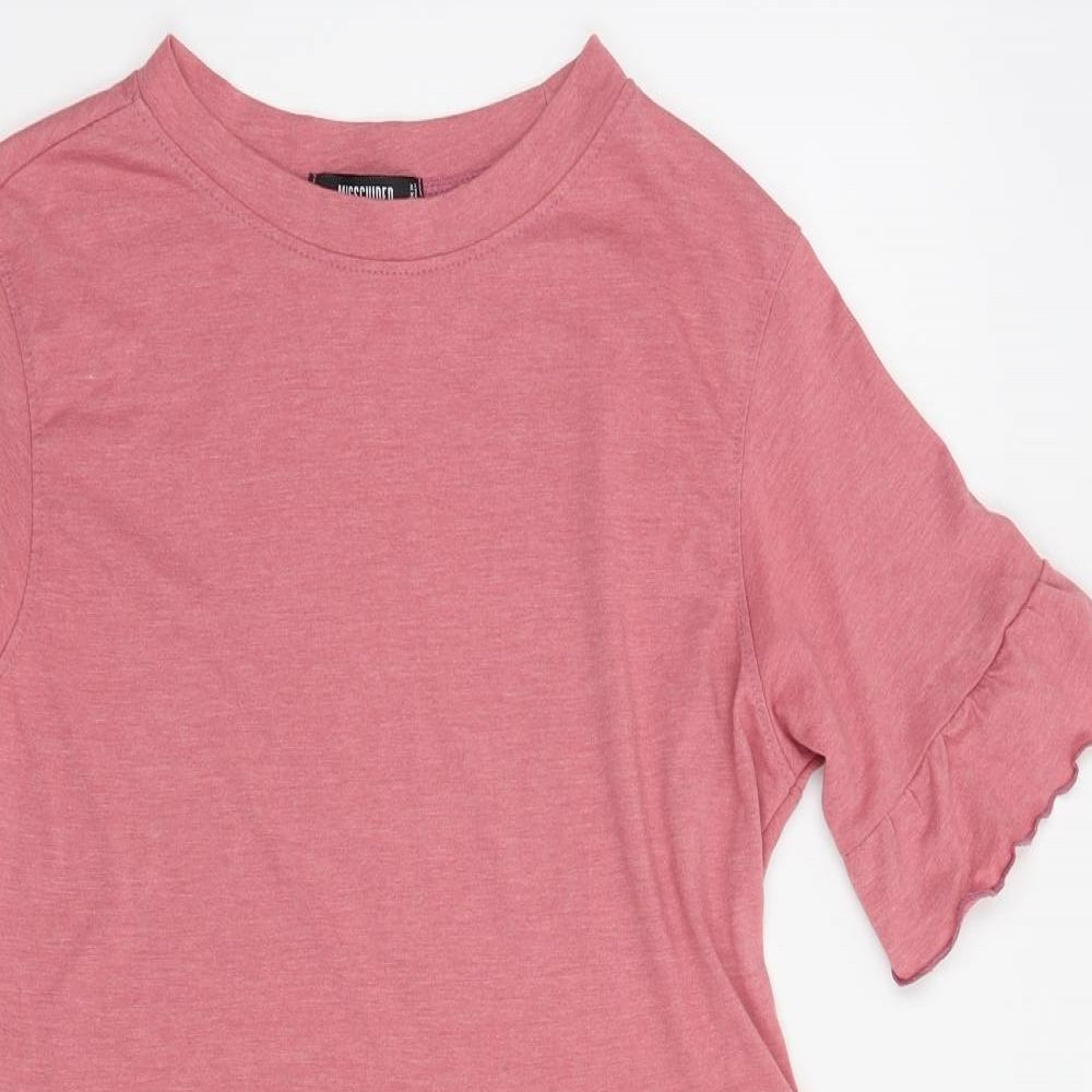 Missguided Womens Pink  Polyester T-Shirt Dress  Size 8  Crew Neck Pullover