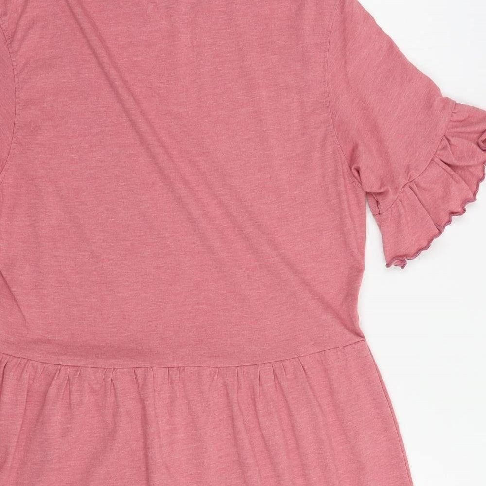 Missguided Womens Pink  Polyester T-Shirt Dress  Size 8  Crew Neck Pullover