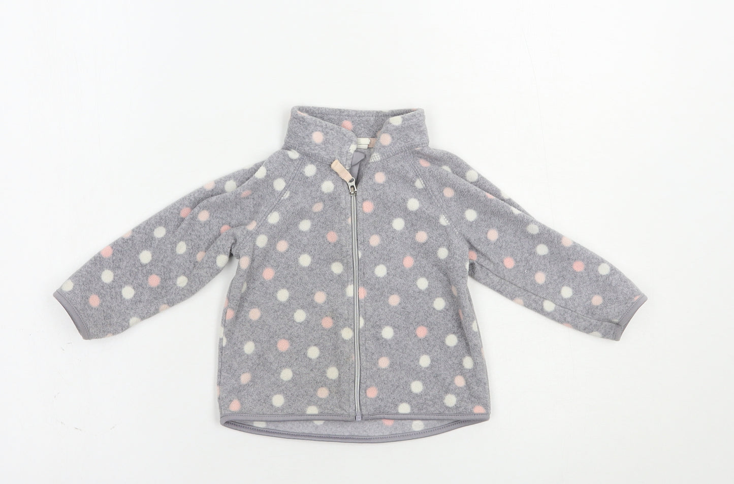 H&M Baby Grey Polka Dot Polyester Full Zip Jumper Size 6-9 Months  Zip