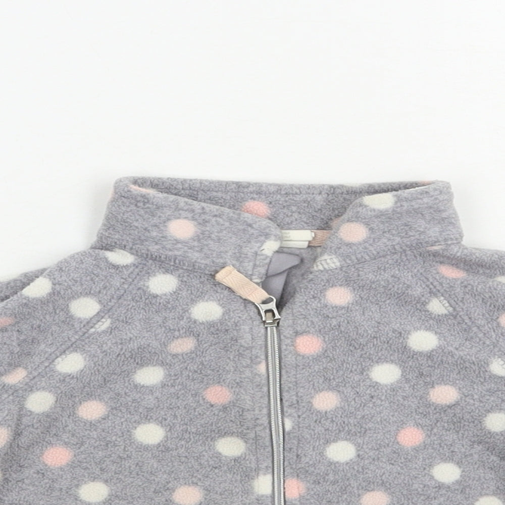 H&M Baby Grey Polka Dot Polyester Full Zip Jumper Size 6-9 Months  Zip