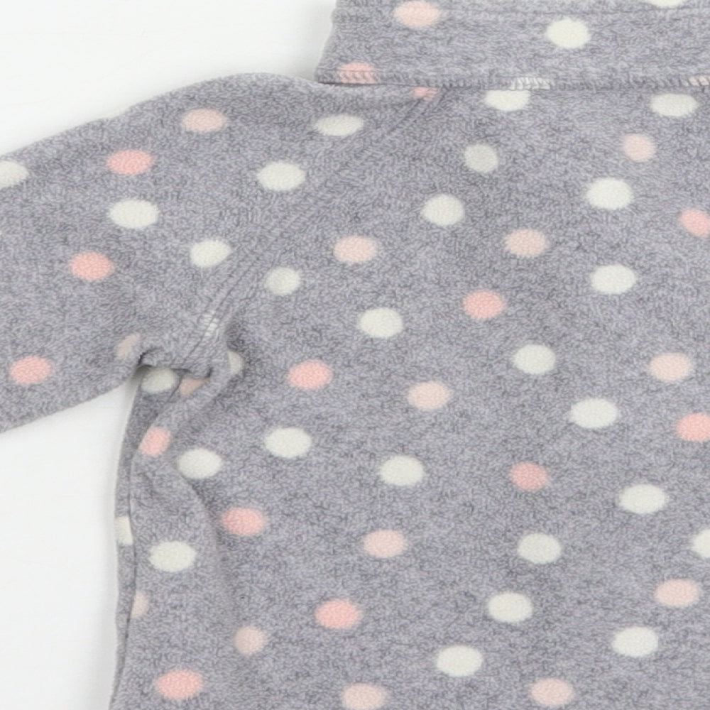 H&M Baby Grey Polka Dot Polyester Full Zip Jumper Size 6-9 Months  Zip