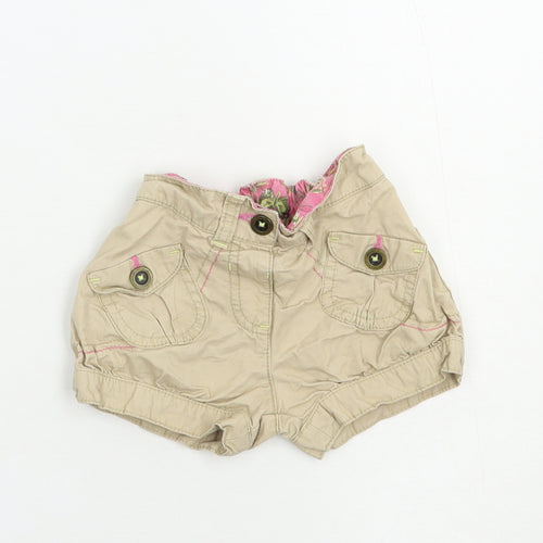 Dunnes Stores Baby Beige  Cotton Cropped Trousers Size 12-18 Months  Button