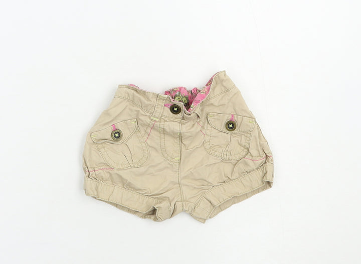 Dunnes Stores Baby Beige  Cotton Cropped Trousers Size 12-18 Months  Button