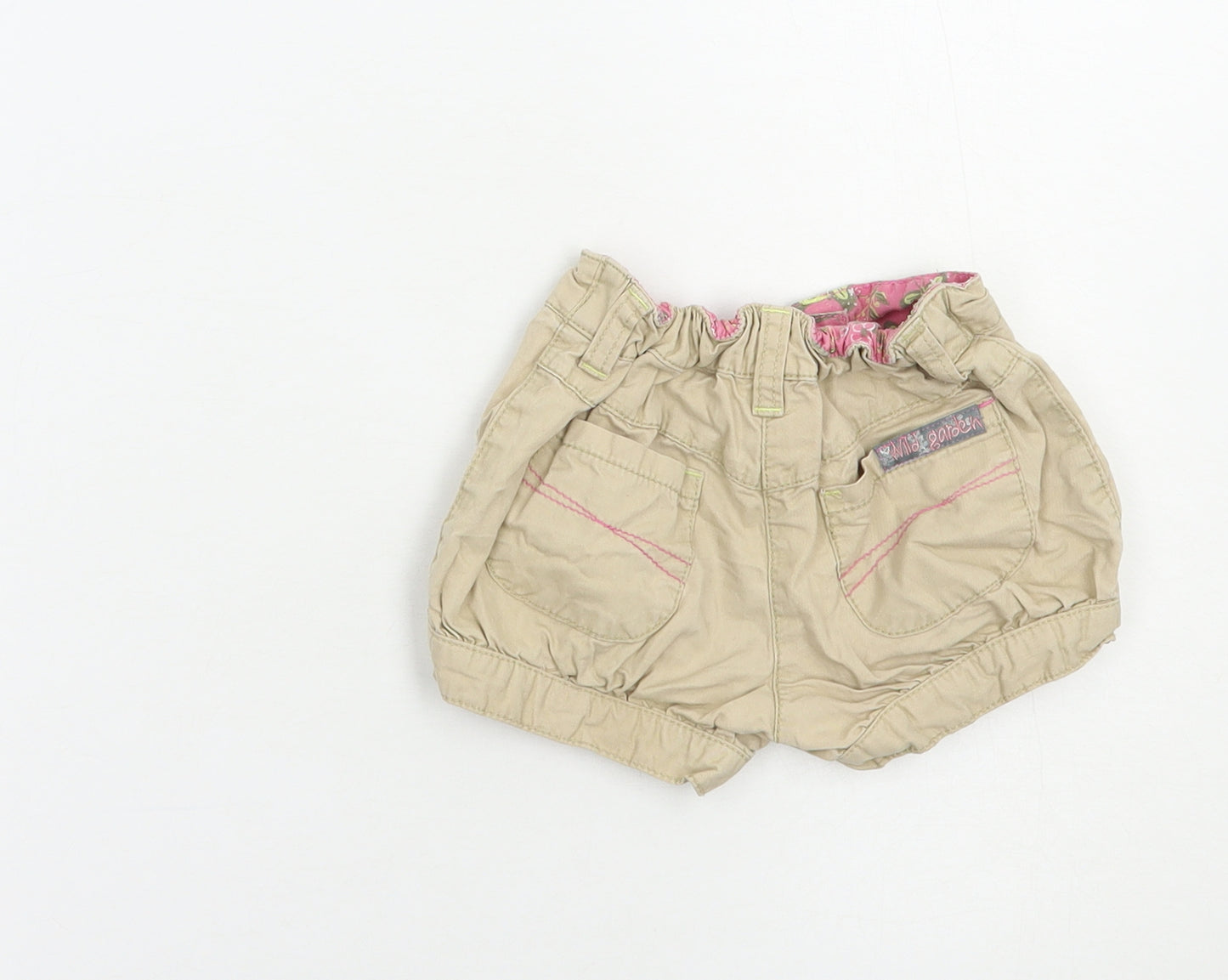 Dunnes Stores Baby Beige  Cotton Cropped Trousers Size 12-18 Months  Button